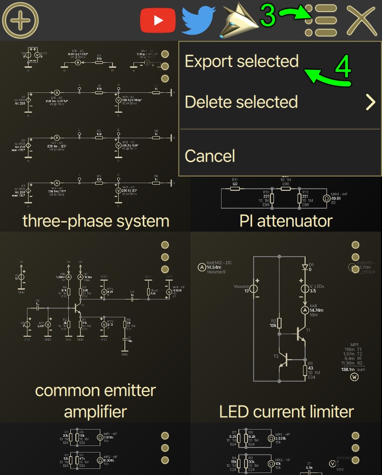 Selection context menu with Export selected highlighted